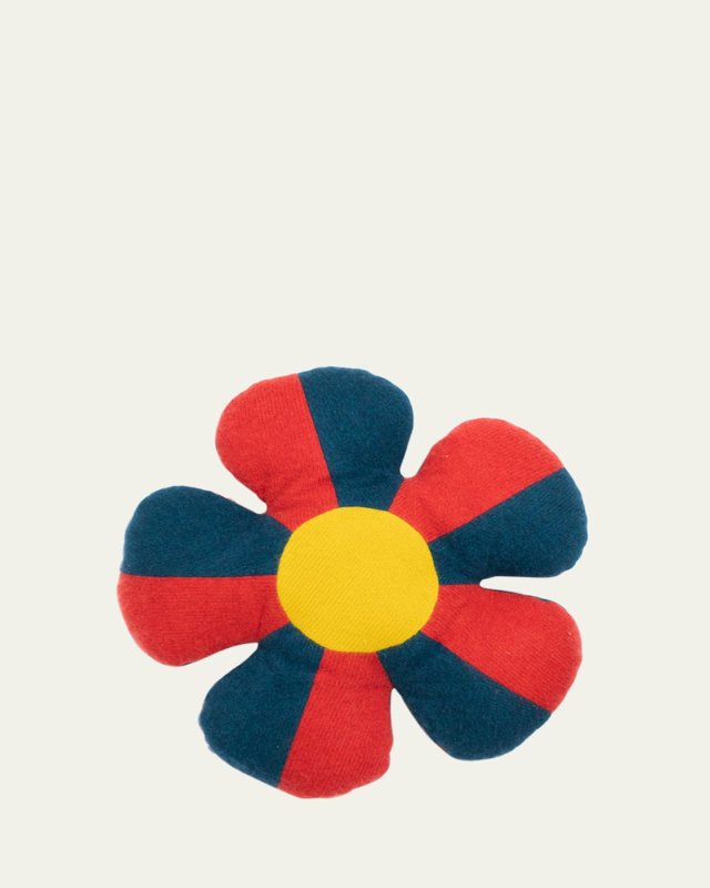 Flower Colorblock Cashmere Pillow, 21" Round